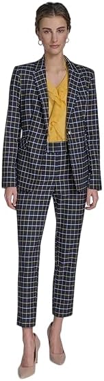 Tommy Hilfiger Womens Pinstripe Puff Sleeve Blazer