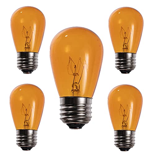 EZLS Amber S14 11w Tinted Incandescent Bulbs - Box of 5