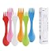 Hovome, Multi-functional Flatware Set 3 in 1 Knife Fork Spoon Spork Flatware Sets Random Color Set of 6