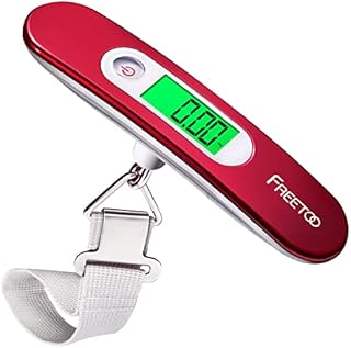 FREETOO Luggage Scale Portable Digital Weight Scale for Travel Suitcase Weigher with Tare Function 110 Lb/ 50Kg Capacity Red