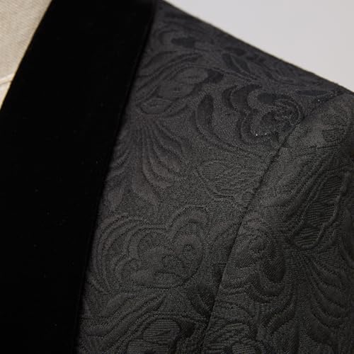 Men’s Suits Slim Fit 3 Piece One Button Tuxedo Suit Set Wedding Prom Dinner Party（Blazer+Vest+Pants）4