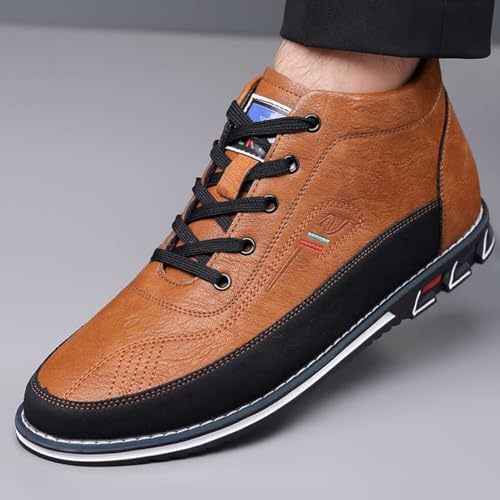 Image of Men's Casual Dress Boots Motorcycle Boots Plus Size Ankle Boots Lace Up Fashion Leather Boots Business Wedding Party Shoes