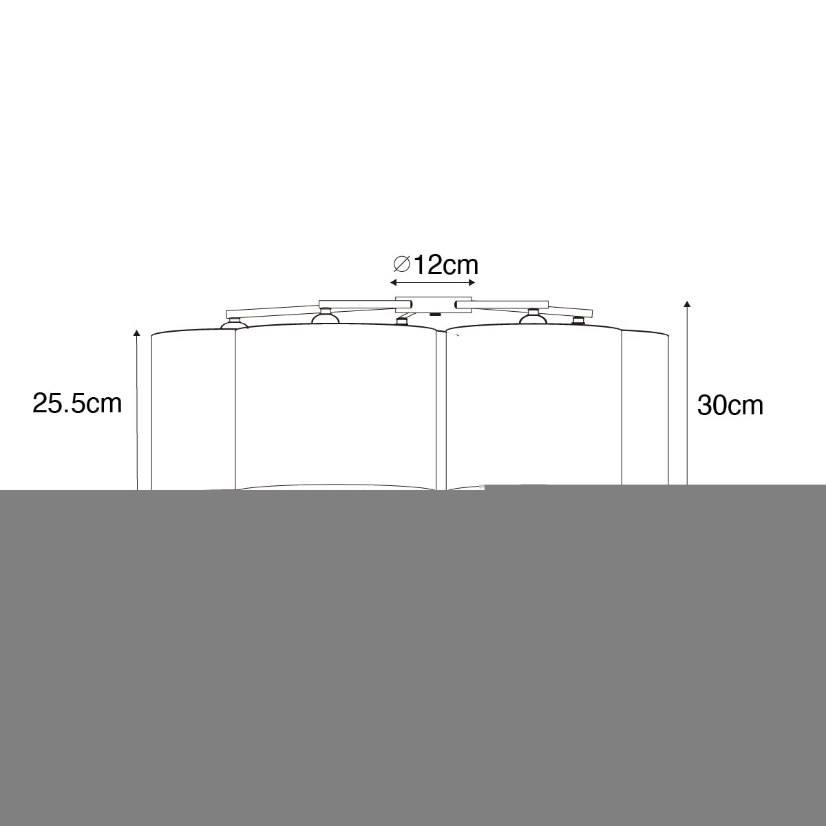 QAZQA - Modern Deckenleuchte I Deckenlampe I Lampe I Leuchte weiß grau und braun 5-flammig-Licht - MultiDrum mit Schirm I Wohnzimmer I Schlafzimmer - Textil Rund - LED geeignet E27