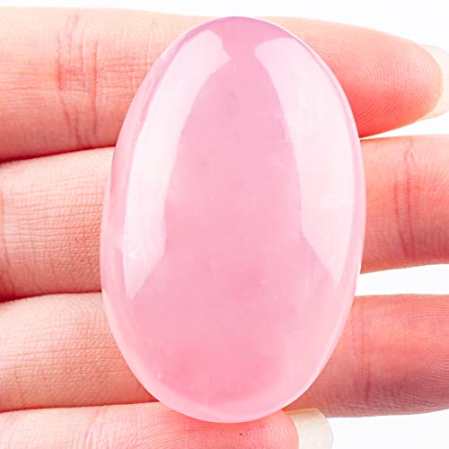 1.5" Rose Quartz Crystals Palm Worry Stone Tumbled Irregular Polish Stone Rocks Positive Energy Crystals Massage Gemstone with Healing Therapy for Reiki Yoga Chakra Balancing Gift Decor