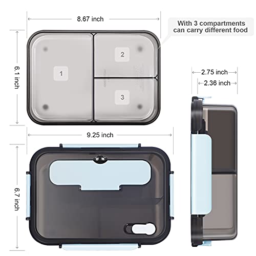 Setoragely Bento Box Adult Lunch Box,Lunch Box Kids,Lunch Containers For Adults/Kids/Toddler,1500Ml-3 Compartment Bento Lunch Box,Microwave & Dishwasher & Freezer Safe thumb #1