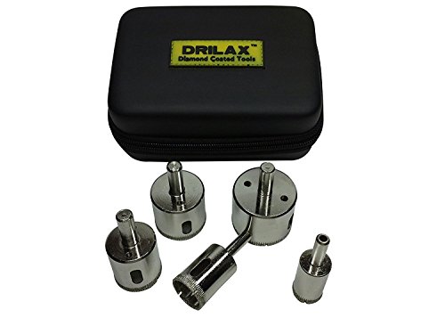 Drilax Diamond Drill Bit Hole Saw Extra Tall Long Drilling Quartz Granite Countertop Ceramic Porcelain Tile Glass 3 4, 1, 1 1 4, 1 3 8, 1 1 2 Inch 5 Pieces Set