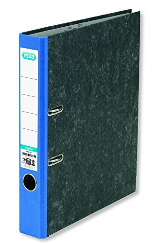 Preisvergleich Produktbild ELBA Ordner-Wolkenmarmor Recycling 5 cm schmal DIN A4 blauer Rücken smart Original Ringordner Aktenordner Briefordner Büroordner Pappordner Schlitzordner Blauer Engel