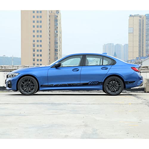 Bilisin Car Sports Racing Body Side Stripe Graphic Stickers And Decals Bi009 Universal Vinyl Diy Modified Stripe Decals Decoration For All Car Truck Suv Off-Road Vehicles Black #TOP4