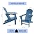 PIZATO HDPE Adirondack Chair Outdoor Fire Pit Lounge Chair Waterproof, Fade-Resistant, Weather-Resistant Composite Lawn Chair with Wood Grain Texture, Suitable for Patio, Garden, Terrace - Navy
