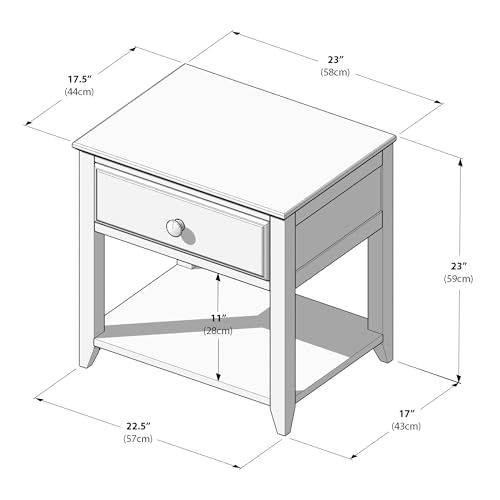 Plank+Beam Classic Solid Wood Nightstand with Drawer & Shelf, New Zealand Pine Bedside Table, Dovetail Drawer, Pecan Finish by Plank+Beam - Image 5