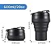 EASYXQ Collapsible Cup for Traveling, 20 OZ 600ml Large Silicone Folding Camping Mug, Leak Proof BPA Free Portable Reusable Bottle for Coffee, Tea, Water, Camping, Hiking, Outdoor (Black)