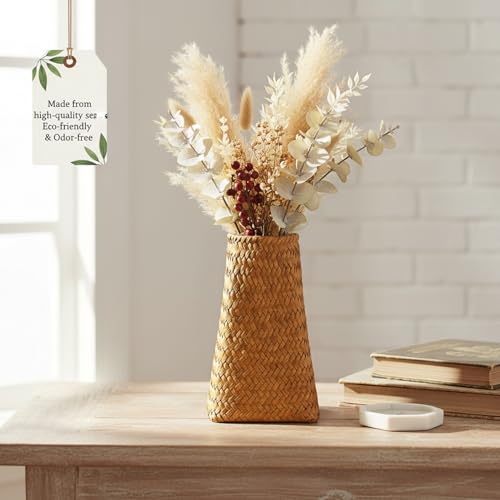 Vase en osier cône pour centre de table rustique et composition florale - 6