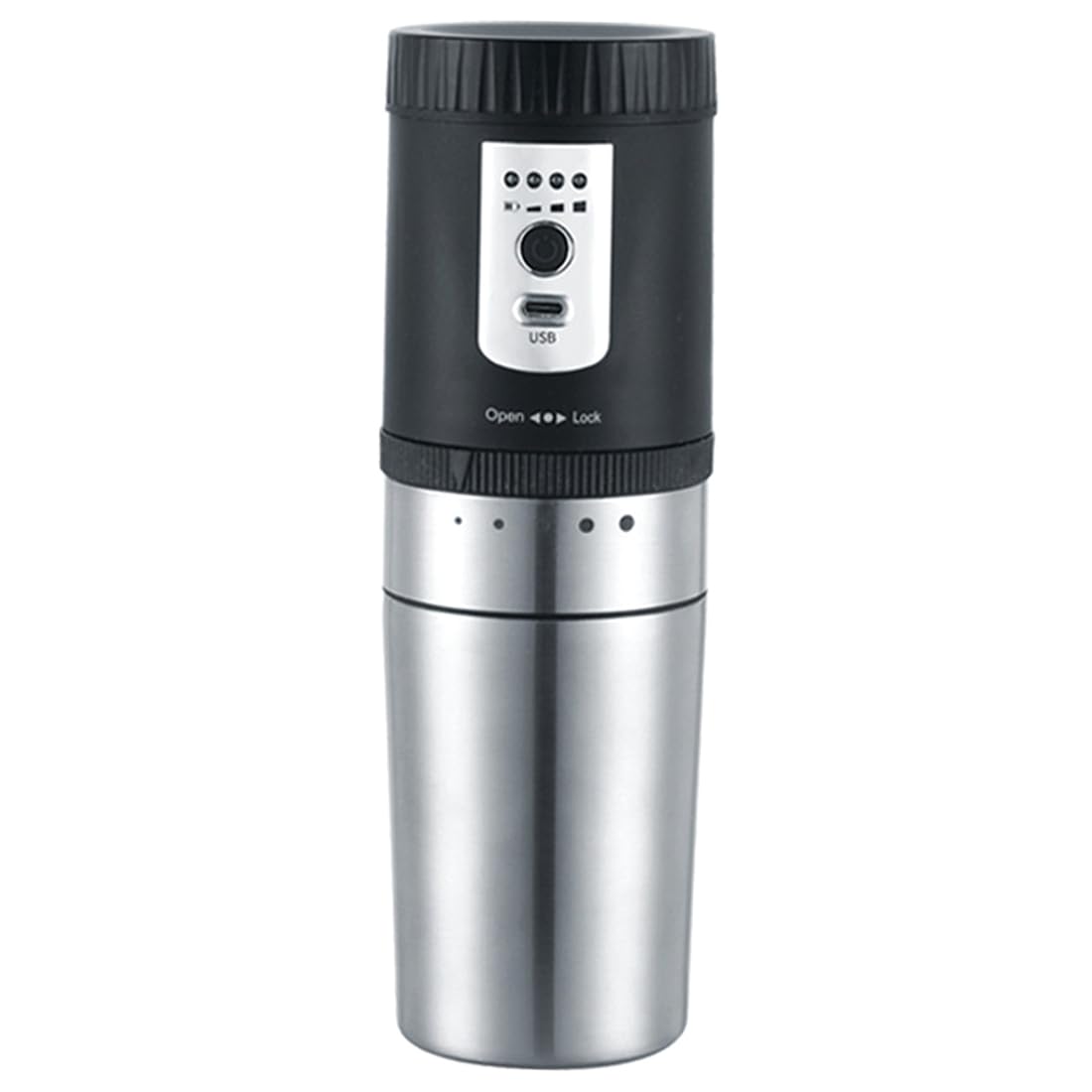 Hndhbfgrt Portable Coffee Maker with Grinder Rechargeable Electric Cordless USB Travel Espresso Machine Stainless Camping