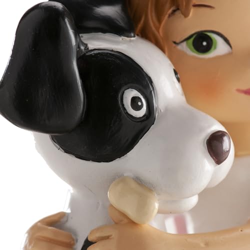 dekora - Dekorative Figur zur Erstkommunion - Mädchen mit Hund - Aus Kunstharz gefertigt - Kuchendekoration - 11,5 cm hoch - Originales und detailliertes Design - Lebensmittelecht