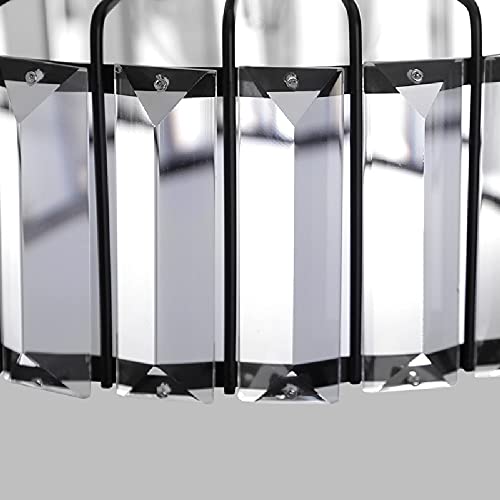 Lustre en cristal noir moderne plafonnier LED 26 cm