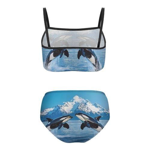 Animal Orcas Iceberg Girls Bikini Swimsuit Two Piece Bathing Suit Beach Swimwear2