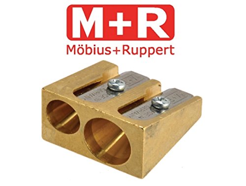 Mobius & Ruppert Sacapuntas de latón macizo con cuchillas resistente Double Hole Wedge (5113)