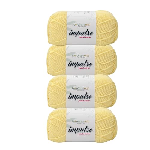 Image of WOAFashions Impulse Hand Knitting & Crochet Yarn, Premium Acrylic, 4 : Medium (Corn Field) (4x100gms / 14.1oz)