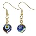 GlassOfVenice Murano Glass Mosaic Millefiori Ball Earrings - Gold