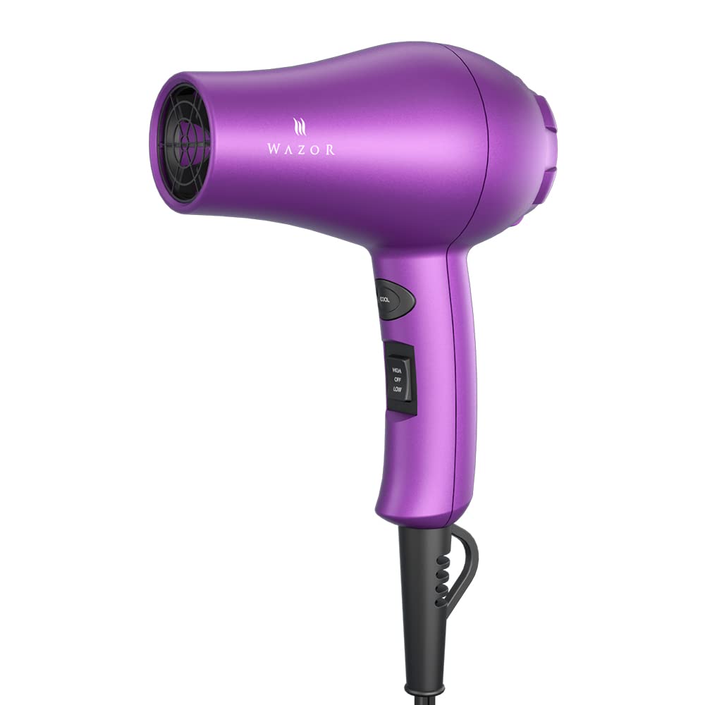 Secador de pelo pequeño y ligero para niños, secador compacto para RV y viajes, secador iónico de 1000 W con concentrador 7