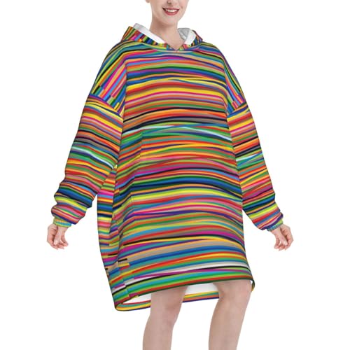 Sweat à capuche couverture en flanelle douce avec poches et manches - 2