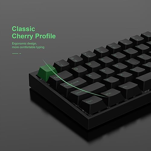 XVX Doubleshot PBT Keycap - Green on Black Keycaps, 168 Keys Custom Keycap Full Set, Cherry Profile Keyboard Keycaps for Cherry Gateron MX Switches Mechanical Keyboard