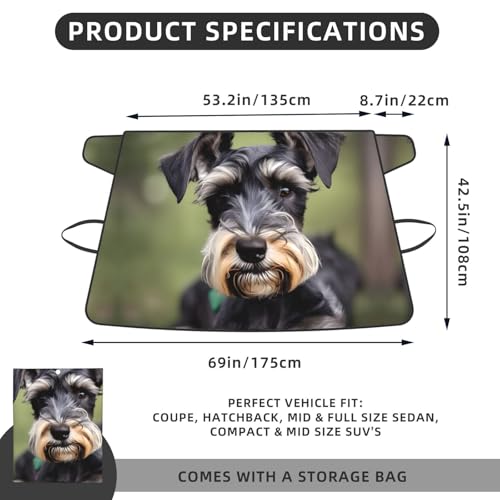 Protector de parabrisas Schnauzer para coche y funda de nieve invierno 5