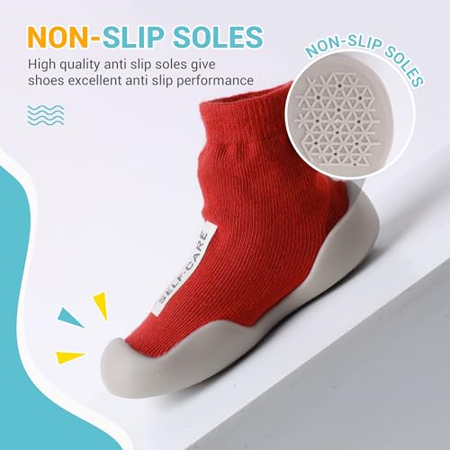 XQ&XG Baby Shoes Toddler First Walker Shoes Baby Boys Girls Floor Slippers Indoor Outdoor Non Slip Soft Rubber Sole Infant Sock Shoes Breathable Shoes Unisex Cartoon Slip On Sneakers2