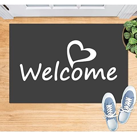 Doormat - Funny Floor Mats Including Stitched Words Welcome 40 x 60 cm Dirt Trapper Mat Front Door Outdoor Non-Slip and Non-Slip Floor Mats Cover