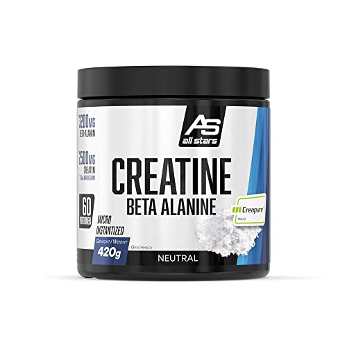 All Stars Creatin CREAPURE® Beta-Alanine 420g I hochreines Kreatin-Pulver mit Beta-Alaninen & Magnesium I Creatine Monohydrate Powder geschmacksneutral ohne Geschmacks- & Konservierungsstoffe