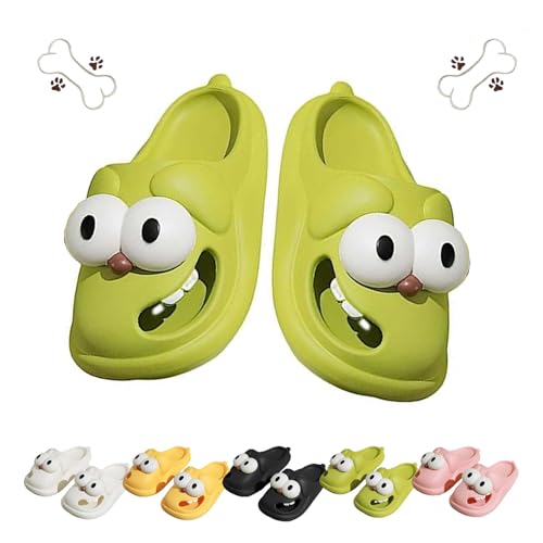 Big Eyes Dog Slippers, 3D Funny Non-Slip EVA Thick Sole Indoor Outdoor Sandals, Summer Comfort Dog Slide Shoes for Women