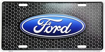 HangTime Ford Honeycomb 6 x 12 Embossed Aluminum License Plate