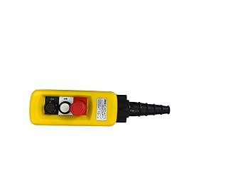 AES Rainproof Pendant Station Hoist Crane Controller | 2+1 Push Button Switch | Single Speed Industrial Crane Control | Emergency Stop & Mechanical Interlock | Heavy Duty Remote Controller