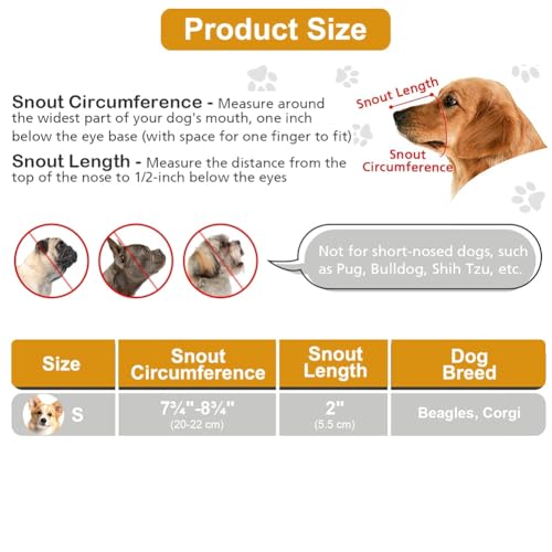 Atmungsaktiver Maulkorb für Hunde, Verstellbare Maulkorb, Weicher Netzmaulkorb für kleine, mittelgroße und große Hunde, Ermöglicht Hecheln und Trinken, Maulkorb für Spaziergänge, Training Alltag