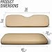 Huskey Parts Company Golf Cart Seat Cushion, Tan Color Front Bottom Seat for EZGO Medalist, TXT 1994 to 2013, Golf Cart Front Seat Replacement with Mounting Hardware & Hinges