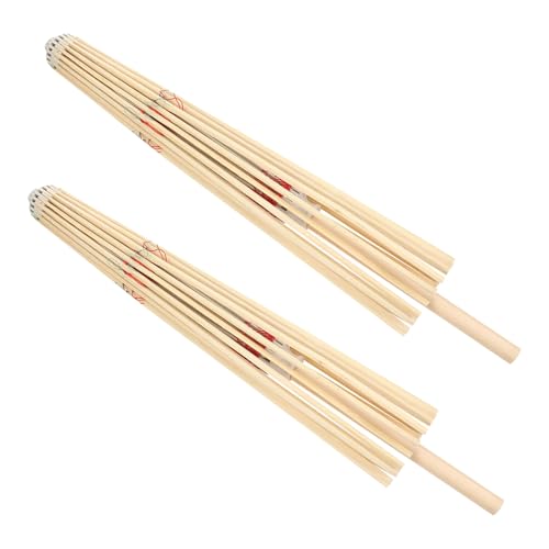 Tofficu Lot de 2 Supports de Parasol en Papier Huilé Faits Main en Bambou Naturel, Diamètre 82 Cm, Porte-parapluie Décoratif pour Mariage, Séance Photo et Décoration Intérieure