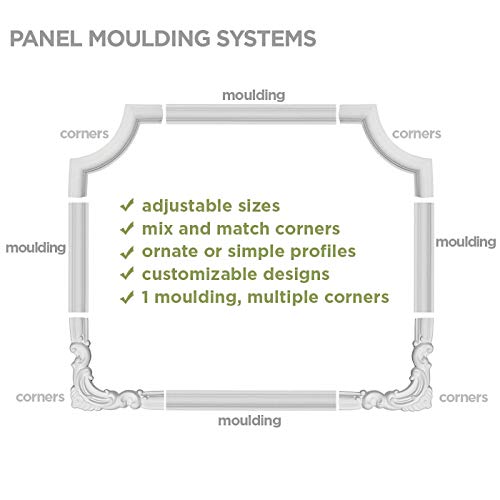 Ekena Millwork PML04X04SE Seville Corner (matches moulding PML01X00SE) Panel Moulding, 4"W x 4"H x 3/4"P, Primed
