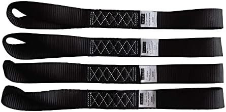 Yuoneiy Soft Loop Tie Down Straps (4PK) Black Breaking Strength 10,000 LBS Heavy Duty 1.5 inch x 18 inch Motorcycle Soft tie Downs for UTV, ATV, Bicycle and Railer