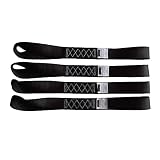 Yuoneiy Soft Loop Tie Down Straps (4PK) Black Breaking Strength 10,000 LBS Heavy Duty 1.5 inch x 18