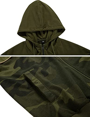 Cofouen Men's Tracksuits 2 Piece Outfit Sports Jogging Suits Sets Hooded Athletic Sweatsuits Army Green Xl #TOP1