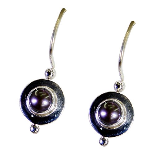 Boucles d'oreilles perles naturelles et argent sterling 925 de forme ronde