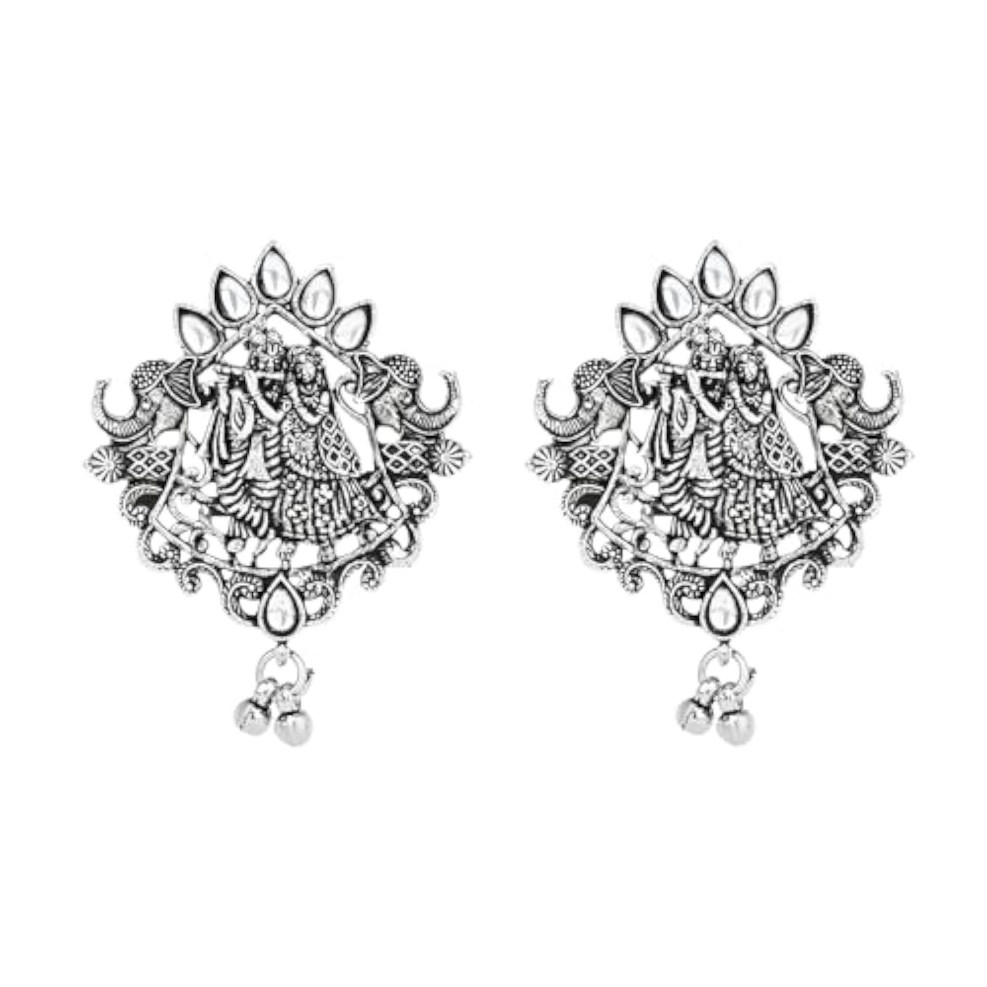 Ethnic Oxidised Radha Krishna Necklace Set