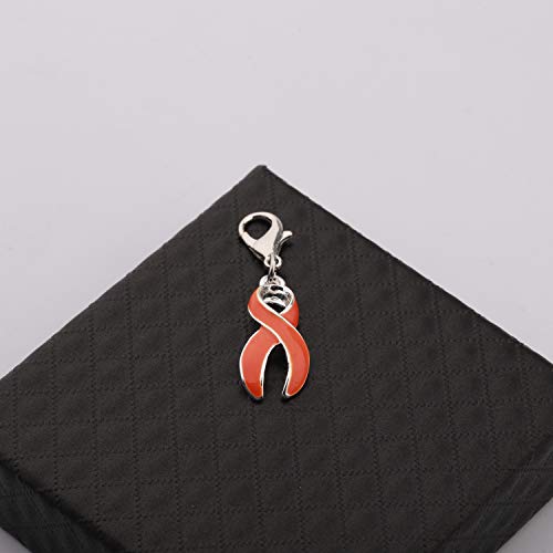 CHOORO Orange Awareness Ribbon Charm Zipper Pull Orange Awareness Ribbon Survivor Gift Leukemia Awareness Jewelry Leukemia Warrior Gift3