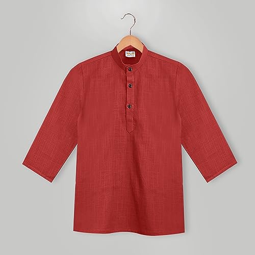 Image of Baby Boys Ethnic Wear Cotton Kurta Pyjama Set