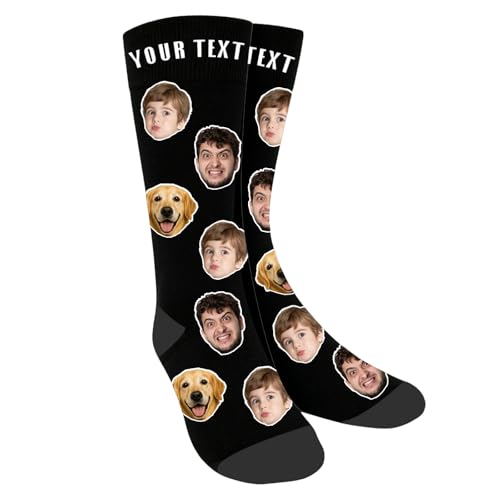 JoyBurst Personalisierte Socken mit Foto Socken mit Gesicht personalisiert Personalisierte Geschenke für Männer Frauen