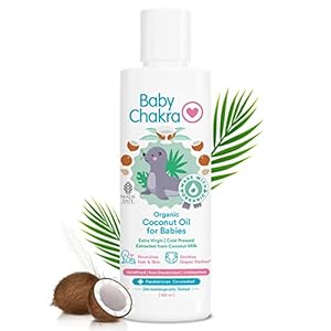 BabyChakra Extra Virgin Cold Pressed Organic Coconut Oil For Babies 100ml | Nourishes Hair & Skin | Soothes Diapers…