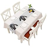 Moslion Black Goat Table Runner Cute Funny Animal Port Up Humorous Face Head Yellow Eyes Decoration Table Runner for Kitchen Dining Wedding Banquet Party Cotton Linen 14x72 Inch
