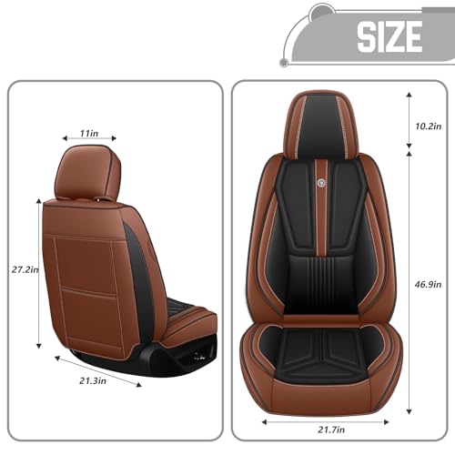 Image of Custom Car Seat Covers for Chevy Blazer 2019-2026,Easy install,Black Brown | nappa leather seat protector,full coverage seat covers,all weather seat cover,waterproof,anti-slip,easy clean,2 seat Standard