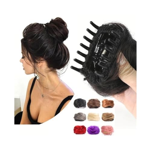 Horquilla Extensiones de moño pelo sintético rizado, mini pinzas, moños con orejas gato desordenadas, postizos Para sujetar y decorar el cabello(102)