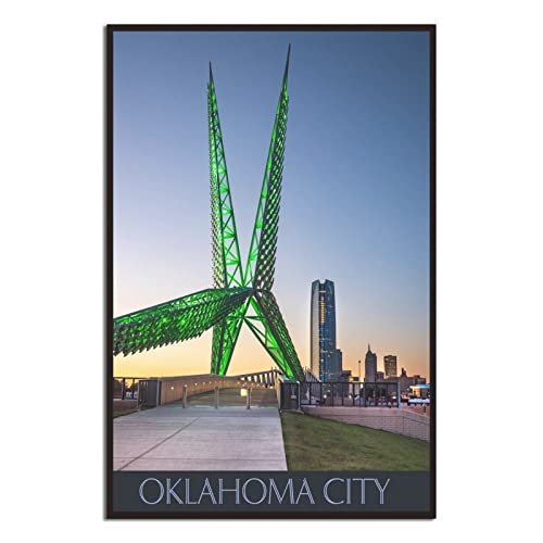 PUBDSKBLDE Metal Tin Sign Oklahoma Oklahoma City Vintage Decor Art Sign Home Kitchen Bar Cafe Club Cave Wall Decor Retro Travel Sign 30x43cm